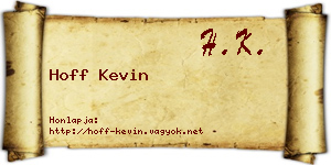 Hoff Kevin névjegykártya